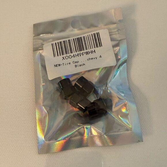 Chevrolet Valve Stem Caps in Black Set of 4 NWT - Picture 4 of 4